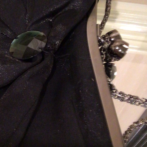 🛍️2 for $35🛍️⬇️Price Drop⬇️Evening black organza clutch with 2 chainlinks - Picture 6 of 9